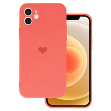 Заредете изображение във визуализатора на галерията – Vennus Silicone Heart Case for Iphone 11 design 1 coral
