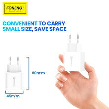 Заредете изображение във визуализатора на галерията – Foneng Wall charger EU46 - USB - 3A with USB to Micro USB cable white
