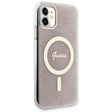 Заредете изображение във визуализатора на галерията – Original Case GUESS hardcase 4G MagSafe GUHMN61H4STP for Iphone 11 pink
