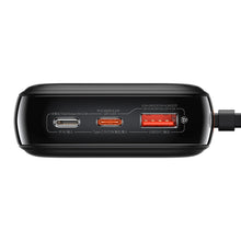 Заредете изображение във визуализатора на галерията – Baseus Qpow Digital Display powerbank with fast charging 20000mAh 22.5W QC/PD/SCP/FCP with built-in USB-C cable black
