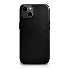 Заредете изображение във визуализатора на галерията – iCarer Leather Oil Wax case covered with natural leather for iPhone 13 black (MagSafe compatible) (WMI1302-BK) - TopMag
