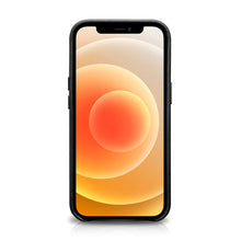 Заредете изображение във визуализатора на галерията – iCarer Leather Oil Wax case covered with natural leather for iPhone 13 black (MagSafe compatible) (WMI1302-BK) - TopMag
