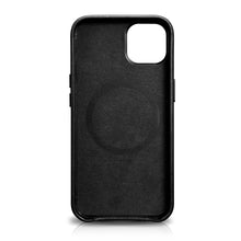 Заредете изображение във визуализатора на галерията – iCarer Leather Oil Wax case covered with natural leather for iPhone 13 black (MagSafe compatible) (WMI1302-BK) - TopMag
