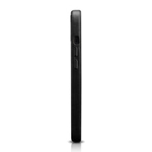 Заредете изображение във визуализатора на галерията – iCarer Leather Oil Wax case covered with natural leather for iPhone 13 black (MagSafe compatible) (WMI1302-BK) - TopMag
