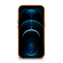 Заредете изображение във визуализатора на галерията – iCarer Leather Oil Wax case covered with natural leather for iPhone 13 Pro brown (MagSafe compatible) (WMI1303-BN) - TopMag
