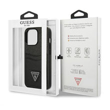 Заредете изображение във визуализатора на галерията – Оригинален гръб Guess за iphone 13 pro max (linne and tiangle / black) - TopMag
