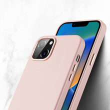 Заредете изображение във визуализатора на галерията – Dux Ducis Grit Leather Case for iPhone 14 Elegant Faux Leather Cover (MagSafe Compatible) Pink
