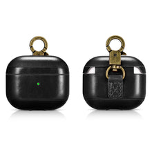 Заредете изображение във визуализатора на галерията – iCarer Leather Vintage natural leather case for AirPods 3 black (IAP057-BK) - TopMag
