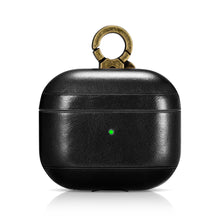Заредете изображение във визуализатора на галерията – iCarer Leather Vintage natural leather case for AirPods 3 black (IAP057-BK) - TopMag
