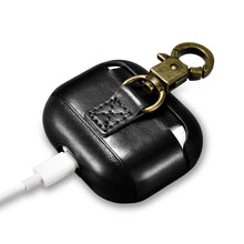 Заредете изображение във визуализатора на галерията – iCarer Leather Vintage natural leather case for AirPods 3 black (IAP057-BK) - TopMag
