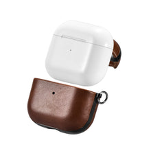 Заредете изображение във визуализатора на галерията – iCarer Leather Crazy Horse natural leather case for AirPods 3 brown (IAP058-BN) - TopMag
