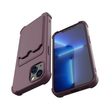 Заредете изображение във визуализатора на галерията – Card Armor Case Pouch Cover For iPhone XR Card Wallet Silicone Armor Air Bag Cover Light Blue - TopMag
