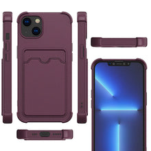 Заредете изображение във визуализатора на галерията – Card Armor Case Pouch Cover For iPhone XR Card Wallet Silicone Armor Air Bag Cover Light Blue - TopMag
