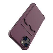 Заредете изображение във визуализатора на галерията – Card Armor Case Pouch Cover For iPhone XR Card Wallet Silicone Armor Air Bag Cover Light Blue - TopMag
