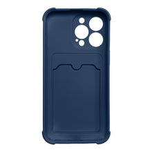 Заредете изображение във визуализатора на галерията – Card Armor Case Pouch Cover for iPhone XS / iPhone X Card Wallet Silicone Air Bag Armor Case Navy Blue - TopMag
