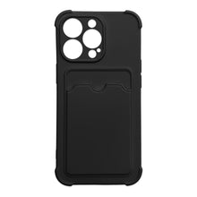 Заредете изображение във визуализатора на галерията – Card Armor Case Pouch Cover for iPhone 12 Pro Card Wallet Silicone Air Bag Armor Black - TopMag
