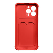 Заредете изображение във визуализатора на галерията – Card Armor Case Pouch Cover for iPhone 12 Pro Card Wallet Silicone Air Bag Armor Red - TopMag
