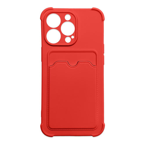 Card Armor Case Pouch Cover for iPhone 12 Pro Max Card Wallet Silicone Air Bag Armor Red - TopMag