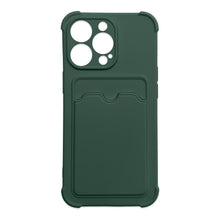 Заредете изображение във визуализатора на галерията – Card Armor Case Pouch Cover for iPhone 12 Pro Max Card Wallet Silicone Air Bag Armor Green - TopMag
