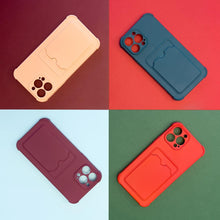 Заредете изображение във визуализатора на галерията – Card Armor Case Pouch Cover for iPhone 13 Mini Card Wallet Silicone Air Bag Armor Red - TopMag
