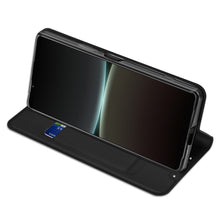 Заредете изображение във визуализатора на галерията – Dux Ducis Skin Pro case for Sony Xperia 5 IV flip cover card wallet stand black

