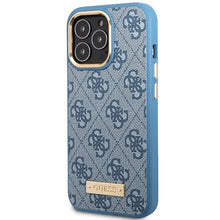 Заредете изображение във визуализатора на галерията – Guess GUHMP14LU4GPRB iPhone 14 Pro 6.1" blue/blue hard case 4G Logo Plate MagSafe
