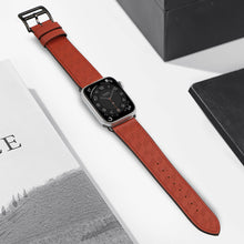 Заредете изображение във визуализатора на галерията – Strap Leather Leather strap for Apple Watch SE, 8, 7, 6, 5, 4, 3, 2, 1 (41, 40, 38 mm) band bracelet red
