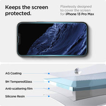 Заредете изображение във визуализатора на галерията – TEMPERED GLASS SPIGEN GLAS.TR "EZ FIT" 2-PACK IPHONE 13 PRO MAX - TopMag

