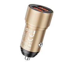 Заредете изображение във визуализатора на галерията – Borofone Car charger BZ19 Wisdom - 2xUSB - 12W gold
