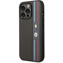 Заредете изображение във визуализатора на галерията – Case BMW BMHCP14L22PPMA iPhone 14 Pro 6.1" grey/grey Tricolor M Collection
