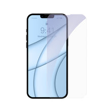 Заредете изображение във визуализатора на галерията – Baseus 2x Full screen 0,3 mm Anti Blue Light tempered glass iPhone 13 mini (SGBL020302) (case friendly) - TopMag
