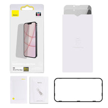 Заредете изображение във визуализатора на галерията – Baseus 0,3mm Anti Spy Glass tempered glass iPhone 13 Pro Max privacy filter (SGBL020802) (case friendly) - TopMag
