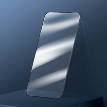 Заредете изображение във визуализатора на галерията – Baseus 0,3mm Full Screen Glass 2x tempered glass for iPhone 13 Pro Max full screen with frame black (SGQP010201) - TopMag
