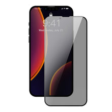 Заредете изображение във визуализатора на галерията – Baseus 0,23mm Anti Spy Full Screen Glass 2x tempered glass for iPhone 13 mini screen protector with frame black (SGQP020301) - TopMag
