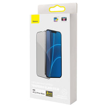 Заредете изображение във визуализатора на галерията – Baseus Anti Spy Full Screen Glass 2x tempered glass for iPhone 13 Pro Max privacy filter black (SGQP020501) - TopMag
