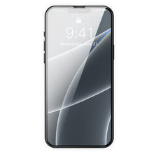 Заредете изображение във визуализатора на галерията – Baseus 0,3mm Full Screen Porcelain Glass 2x Porcelain Tempered Glass for iPhone 13 Pro / iPhone 13 Full Screen with Frame Black (SGQP030101) - TopMag
