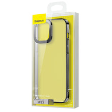 Заредете изображение във визуализатора на галерията – Baseus Glitter Hard PC Case Transparent Electroplating Cover for iPhone 13 black (ARMC000001) - TopMag
