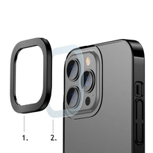 Заредете изображение във визуализатора на галерията – Baseus Glitter Hard PC Case Transparent Electroplating Cover for iPhone 13 Pro Max black (ARMC000201) - TopMag
