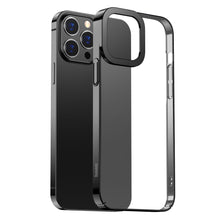 Заредете изображение във визуализатора на галерията – Baseus Glitter Hard PC Case Transparent Electroplating Cover for iPhone 13 Pro Max black (ARMC000201) - TopMag
