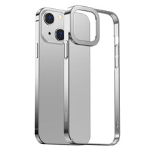 Заредете изображение във визуализатора на галерията – Baseus Glitter Hard PC Case Transparent Electroplating Cover for iPhone 13 silver (ARMC000312) - TopMag
