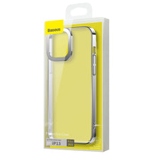 Заредете изображение във визуализатора на галерията – Baseus Glitter Hard PC Case Transparent Electroplating Cover for iPhone 13 silver (ARMC000312) - TopMag
