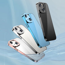 Заредете изображение във визуализатора на галерията – Baseus Glitter Hard PC Case Transparent Electroplating Cover for iPhone 13 silver (ARMC000312) - TopMag
