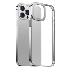 Заредете изображение във визуализатора на галерията – Baseus Glitter Hard PC Case Transparent Electroplating Cover for iPhone 13 Pro silver (ARMC000412) - TopMag
