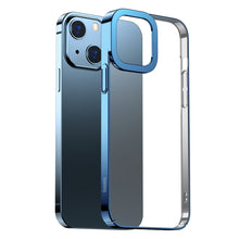 Заредете изображение във визуализатора на галерията – Baseus Glitter Hard PC Case Transparent Electroplating Cover for iPhone 13 blue (ARMC000603) - TopMag
