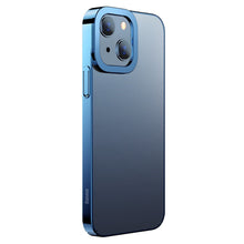 Заредете изображение във визуализатора на галерията – Baseus Glitter Hard PC Case Transparent Electroplating Cover for iPhone 13 blue (ARMC000603) - TopMag
