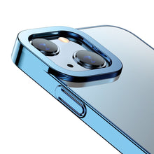 Заредете изображение във визуализатора на галерията – Baseus Glitter Hard PC Case Transparent Electroplating Cover for iPhone 13 blue (ARMC000603) - TopMag
