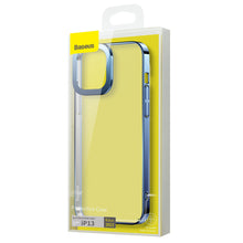 Заредете изображение във визуализатора на галерията – Baseus Glitter Hard PC Case Transparent Electroplating Cover for iPhone 13 blue (ARMC000603) - TopMag
