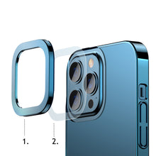 Заредете изображение във визуализатора на галерията – Baseus Glitter Hard PC Case Transparent Electroplating Cover for iPhone 13 Pro Max blue (ARMC000803) - TopMag

