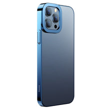 Заредете изображение във визуализатора на галерията – Baseus Glitter Hard PC Case Transparent Electroplating Cover for iPhone 13 Pro Max blue (ARMC000803) - TopMag
