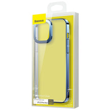 Заредете изображение във визуализатора на галерията – Baseus Glitter Hard PC Case Transparent Electroplating Cover for iPhone 13 Pro Max blue (ARMC000803) - TopMag
